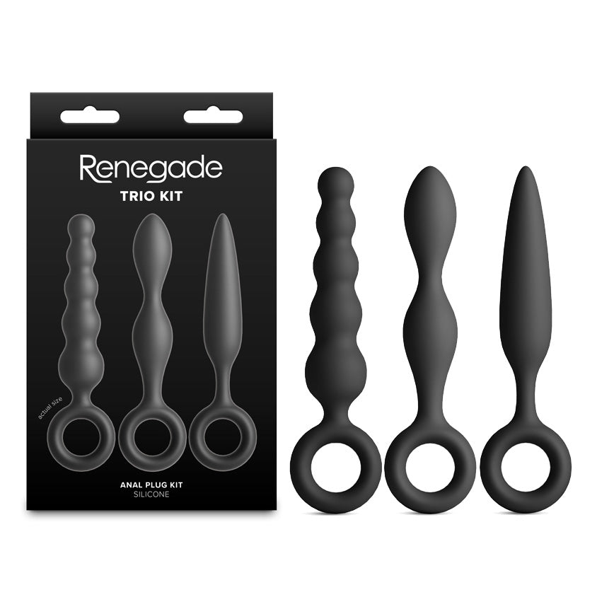 Renegade Trio Kit - Black - Black Butt Plugs - Set of 3