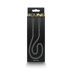 Bound Nipple Clamps - DC3 Gunmetal Nipple Clamps with Chain