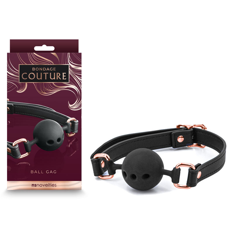 Bondage Couture Ball Gag Black Mouth Restraint