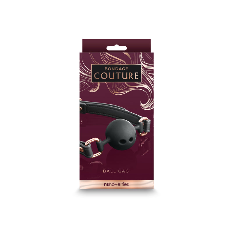 Bondage Couture Ball Gag Black Mouth Restraint