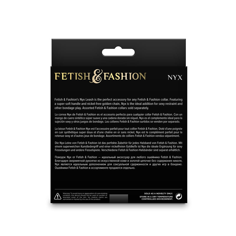 Fetish & Fashion - Nyx Leash Black/Gold Leash