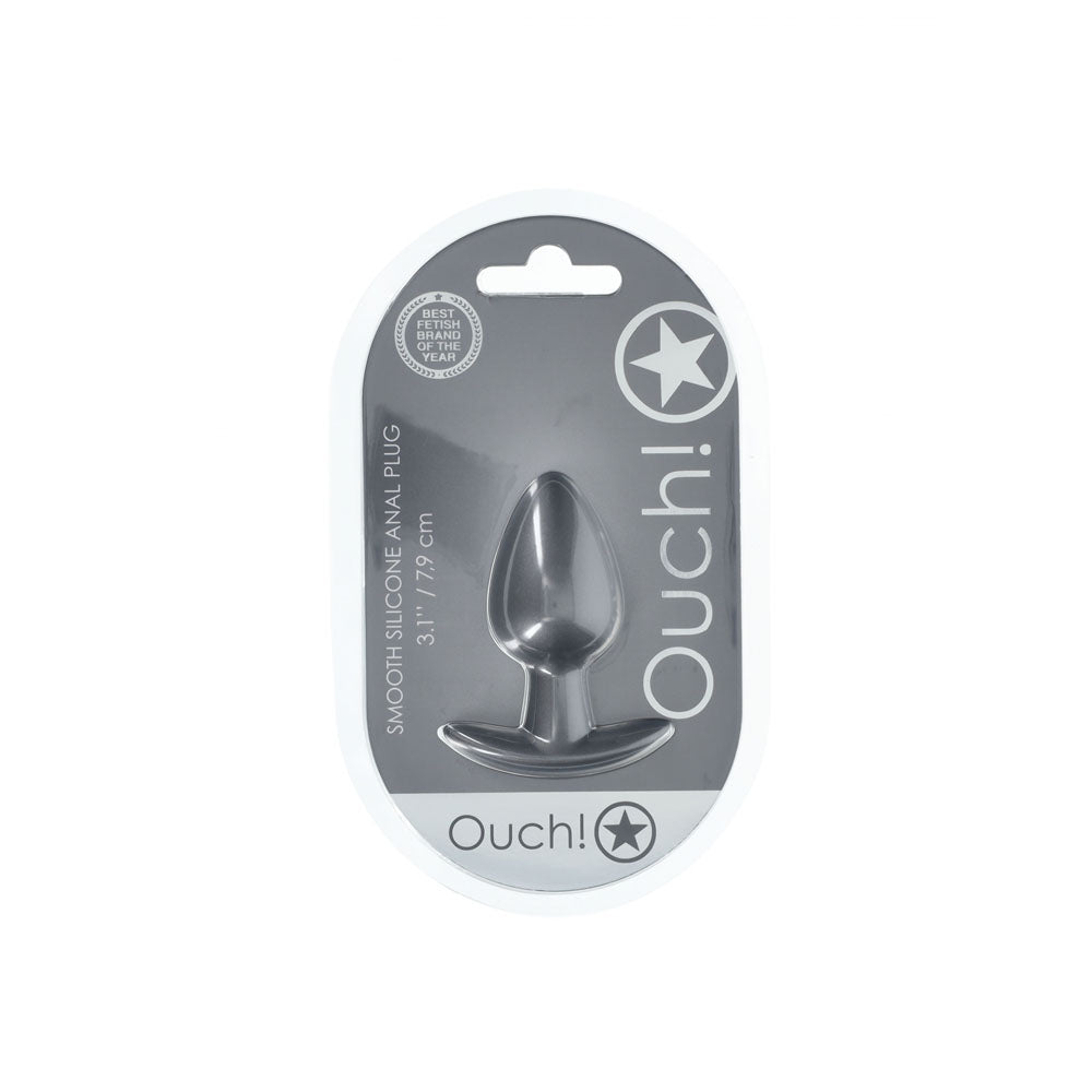 OUCH! Anal Plug Gun Metal Grey 7.9 cm Medium Butt Plug