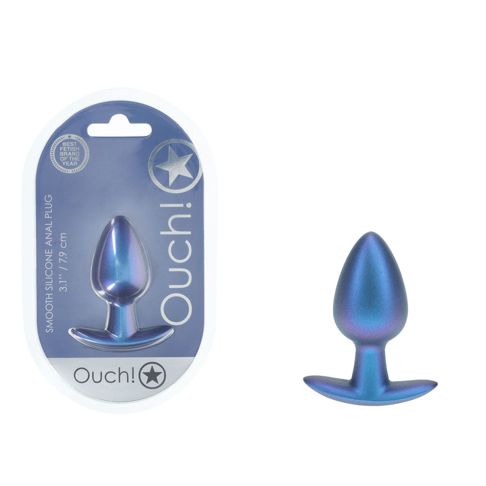 OUCH! Anal Plug Metallic Blue 7.9 cm Medium Butt Plug