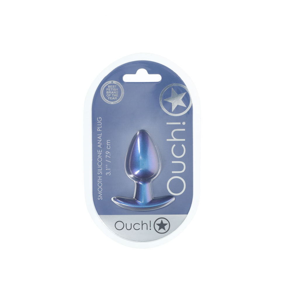 OUCH! Anal Plug Metallic Blue 7.9 cm Medium Butt Plug