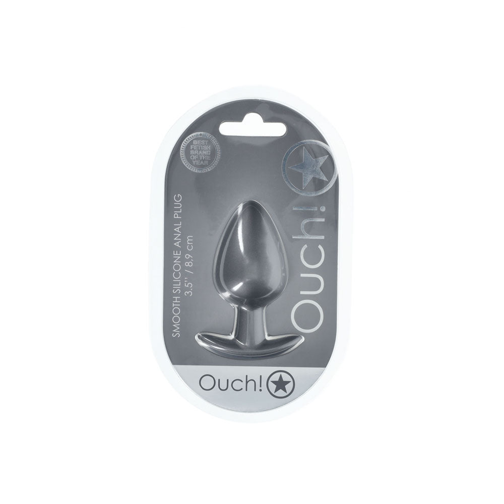 OUCH! Anal Plug Gun Metal Grey 8.9 cm Large Butt Plug