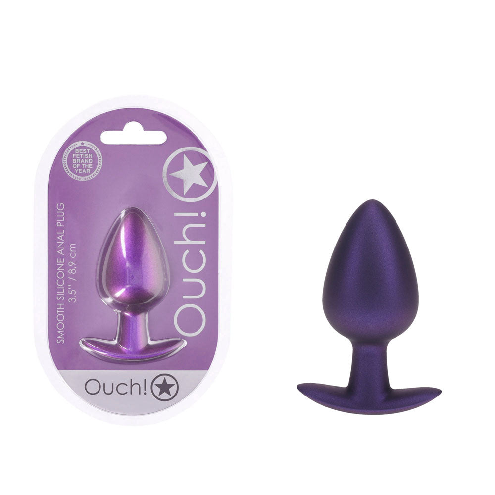 OUCH! Anal Plug Metallic Purple 8.9 cm Large Butt Plug