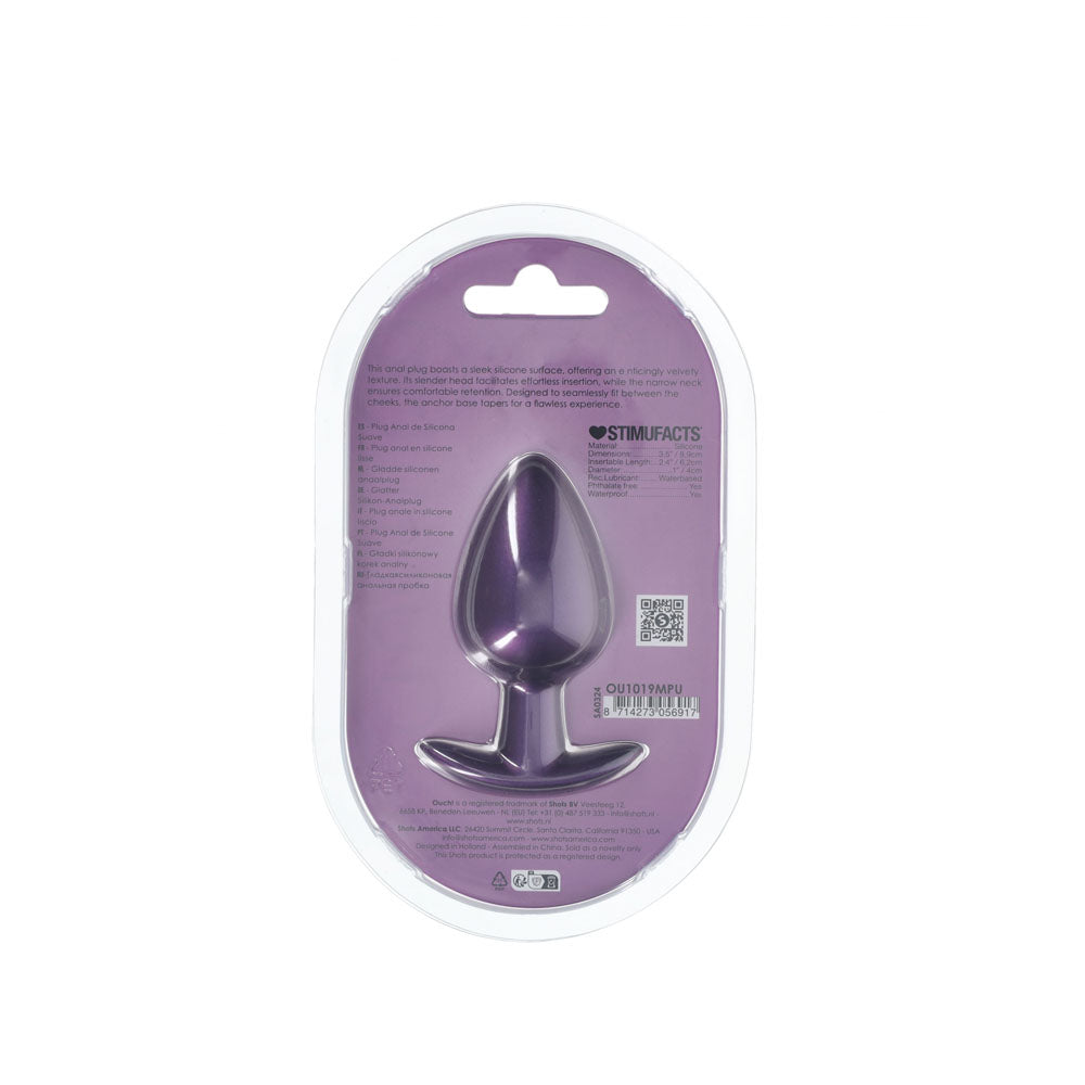 OUCH! Anal Plug Metallic Purple 8.9 cm Large Butt Plug