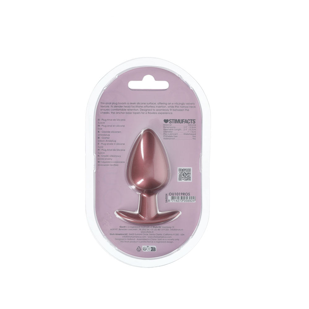 OUCH! Anal Plug Rose Gold 8.9 cm Large Butt Plug