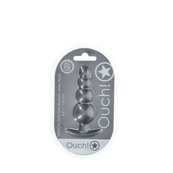 OUCH! Beaded Anal Plug Gun Metal Grey 11.7 cm Butt Plug