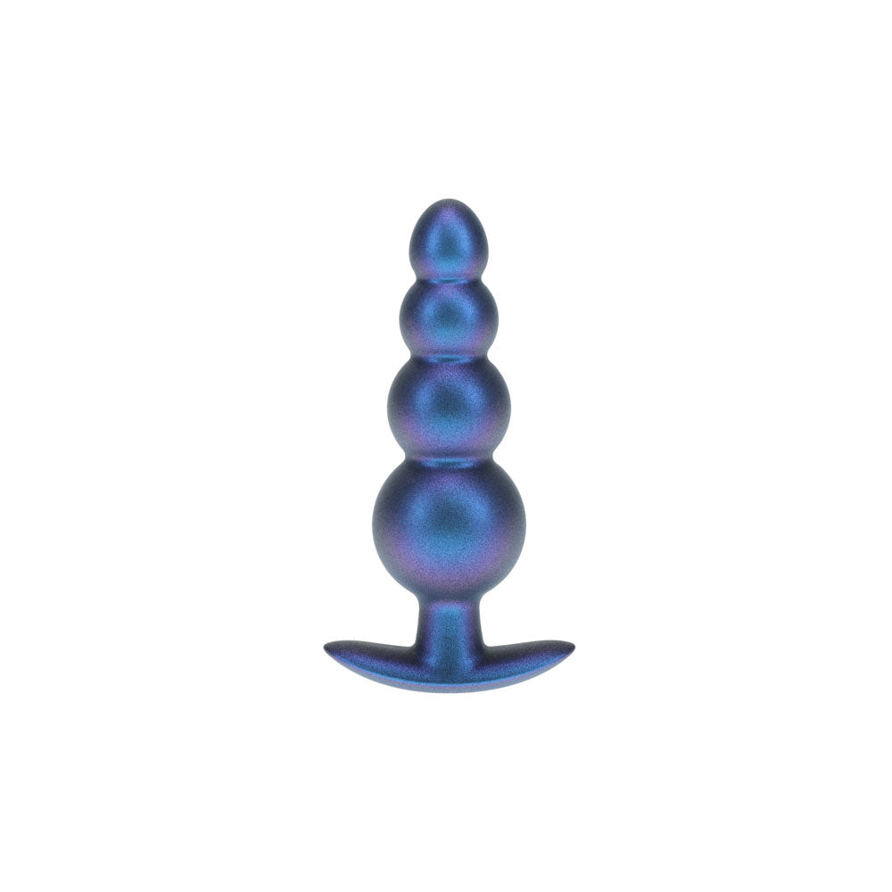 OUCH! Beaded Anal Plug Metallic Blue 11.7 cm Butt Plug