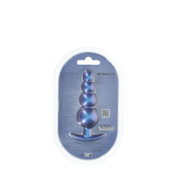 OUCH! Beaded Anal Plug Metallic Blue 11.7 cm Butt Plug