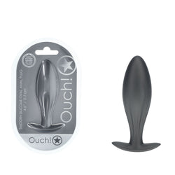 OUCH! Oval Anal Plug Gun Metal Grey 11.7 cm Butt Plug