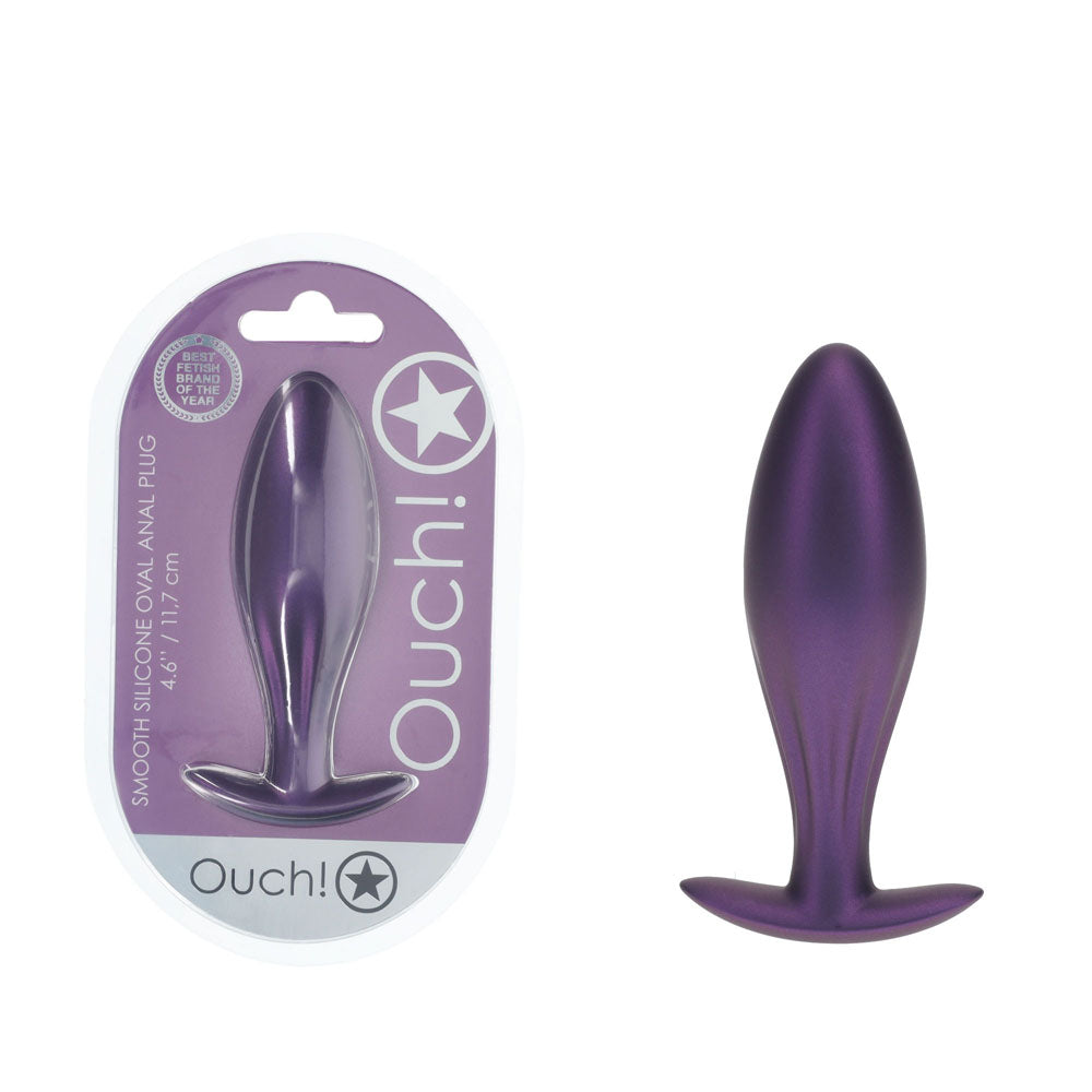 OUCH! Oval Anal Plug Metallic Purple 11.7 cm Butt Plug