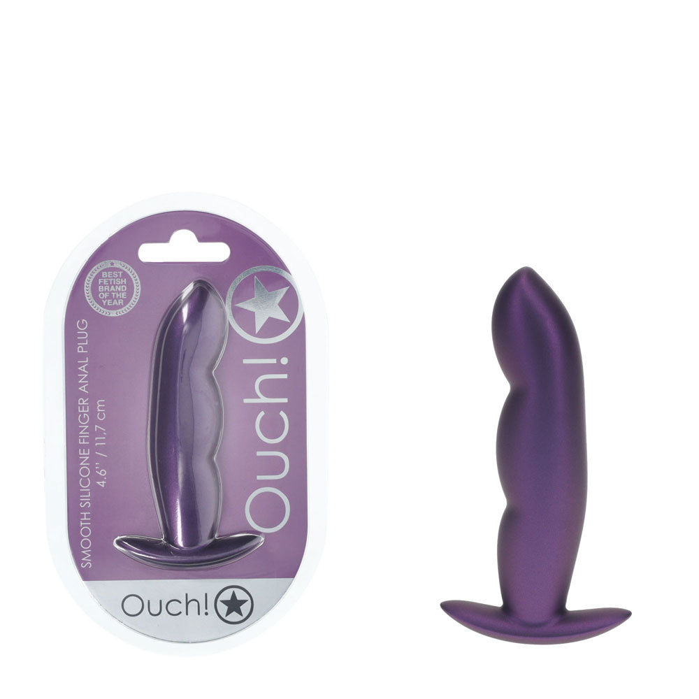 OUCH! Finger Anal Plug Metallic Purple 11.7 cm Butt Plug