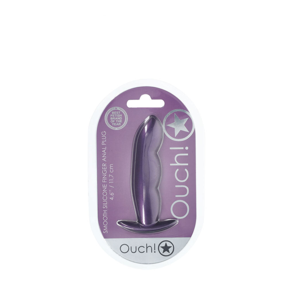 OUCH! Finger Anal Plug Metallic Purple 11.7 cm Butt Plug