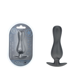 OUCH! Curvy Anal Plug Gun Metal Grey 11.7 cm Butt Plug