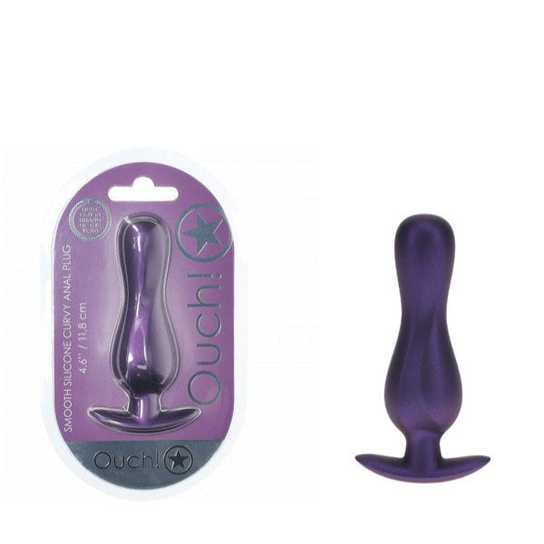 OUCH! Curvy Anal Plug Metallic Purple 11.7 cm Butt Plug