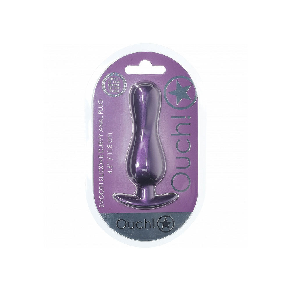 OUCH! Curvy Anal Plug Metallic Purple 11.7 cm Butt Plug