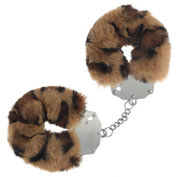 OUCH! Heavy-Duty Fluffy Cuffs Leopard Fluffy Restraints