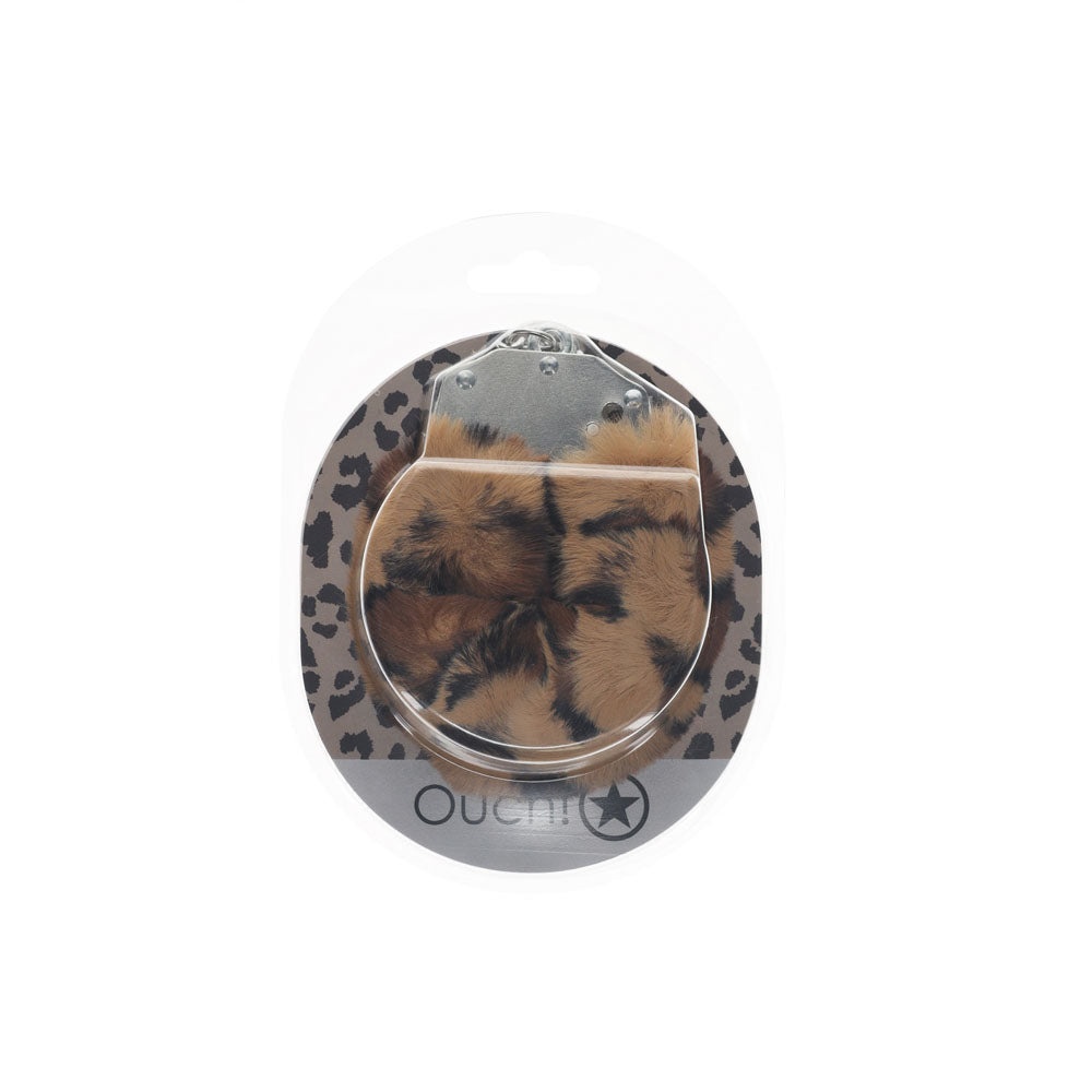 OUCH! Heavy-Duty Fluffy Cuffs Leopard Fluffy Restraints