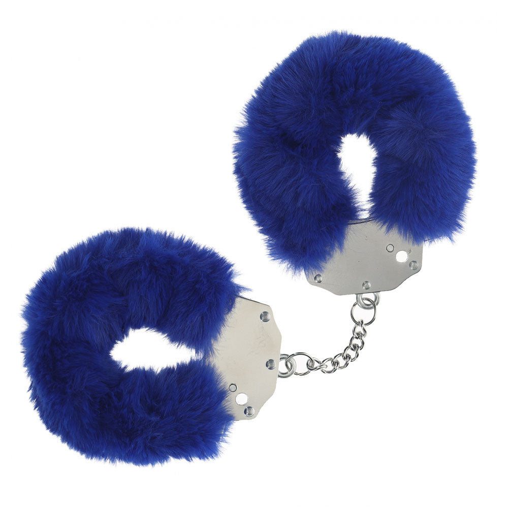 OUCH! Heavy-Duty Fluffy Cuffs Navy Fluffy Restraints