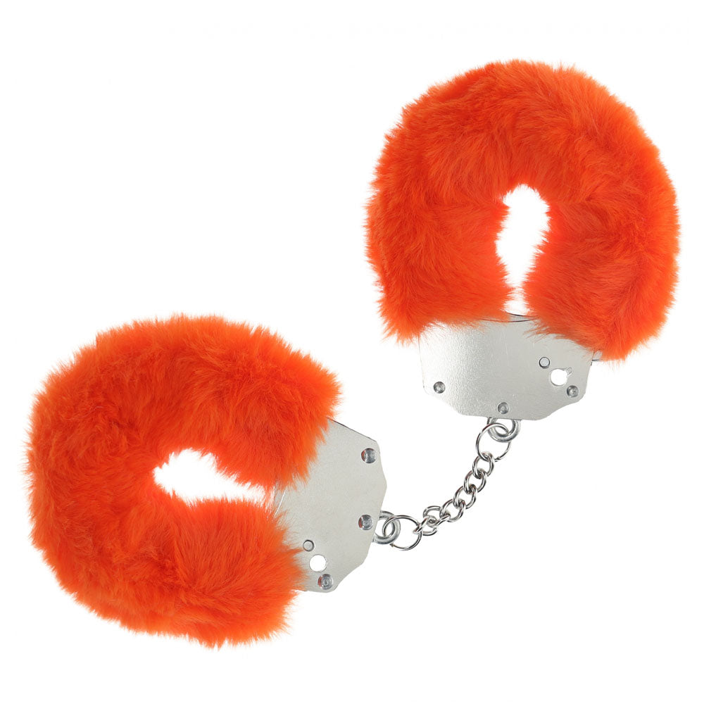 OUCH! Heavy-Duty Fluffy Cuffs Orange Fluffy Restraints