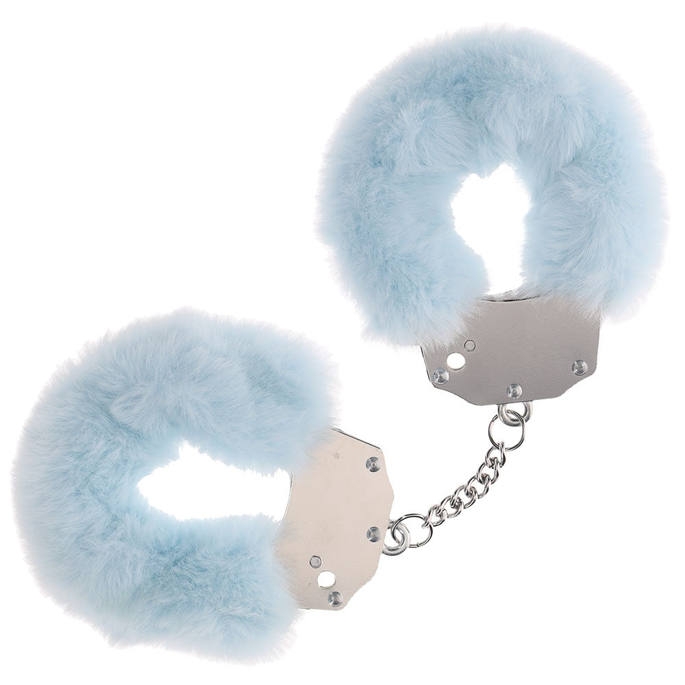 OUCH! Heavy-Duty Fluffy Cuffs Powder Blue Fluffy Restraints