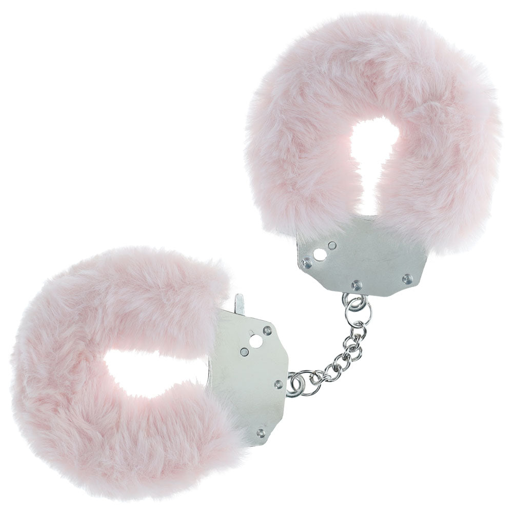 OUCH! Heavy-Duty Fluffy Cuffs Pink Fluffy Restraints