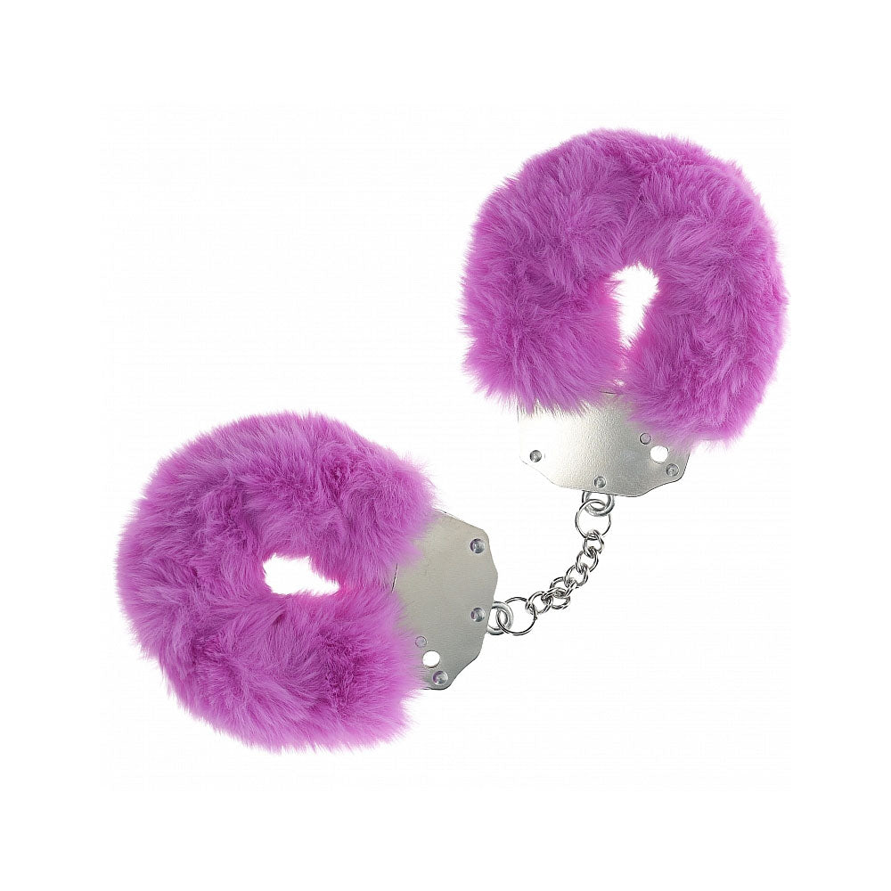 OUCH! Heavy-Duty Fluffy Cuffs Purple Fluffy Restraints