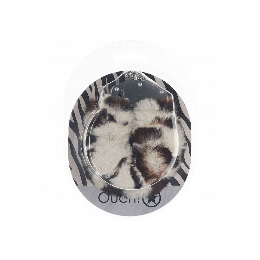 OUCH! Heavy-Duty Fluffy Cuffs Snow Leopard Fluffy Restraints