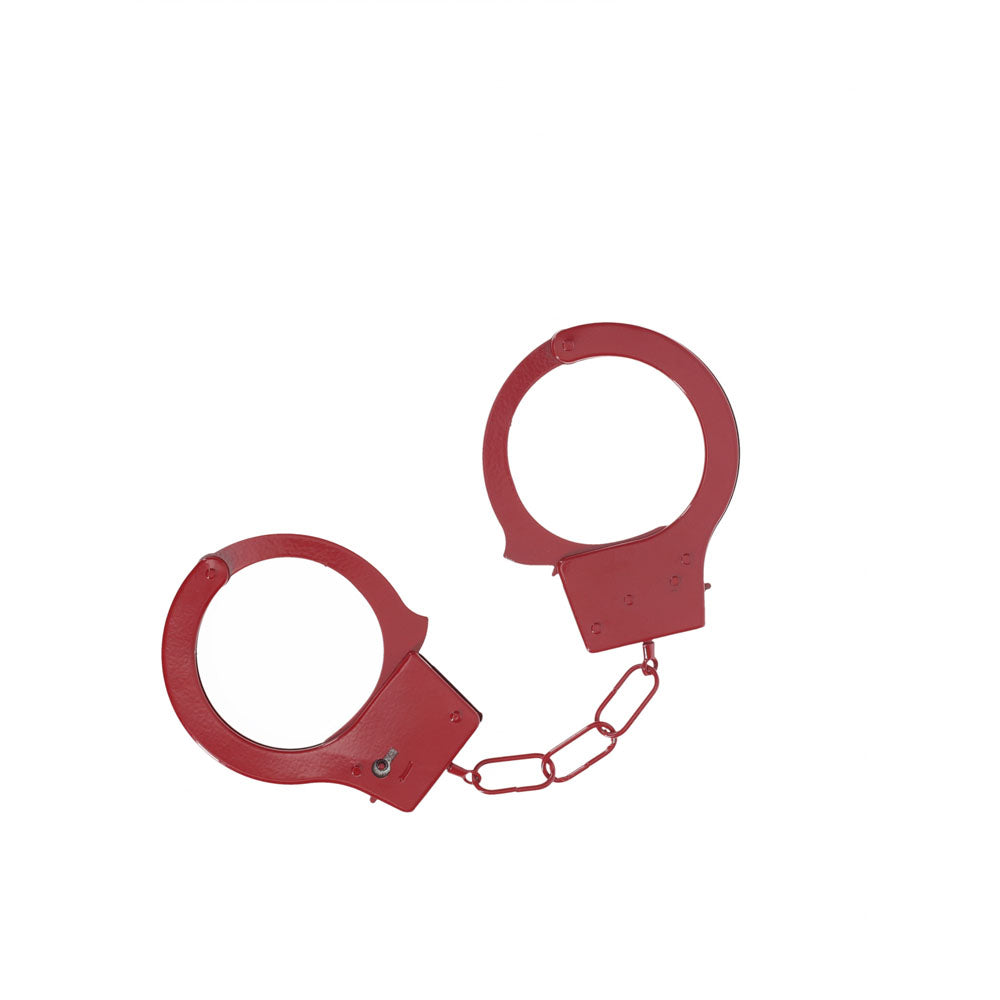 OUCH! Classic Metal Cuffs Red Restraints