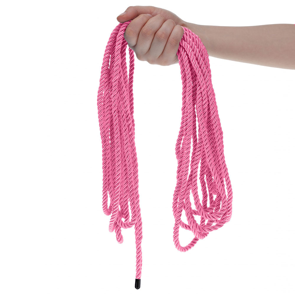 OUCH! Bondage Rope - 10 M - Pink - Pink Nylon Bondage Rope - 10 metre Length