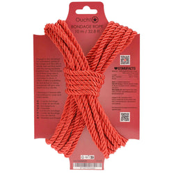 OUCH! Bondage Rope - 10 M - Red - Red Nylon Bondage Rope - 10 metre Length