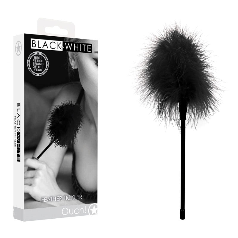 OUCH! & White Feather Tickler Black Feather Crop