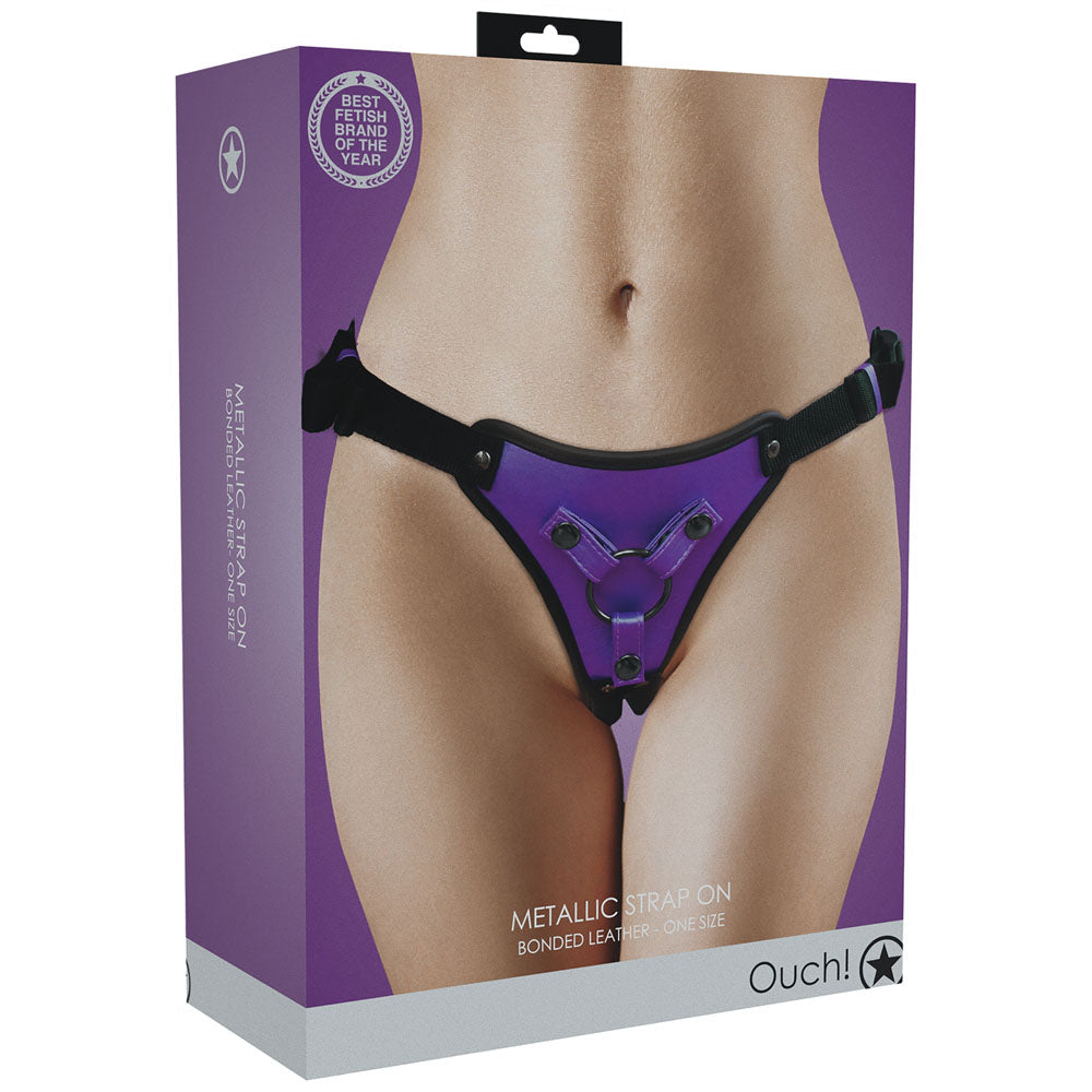 OUCH! Metallic Strap On Harness - Metallic Purple (No Probe Included)