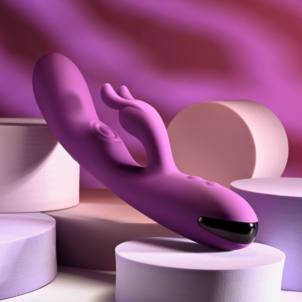 Playboy Pleasure BUSY BUNNY - Purple 22.6 cm USB Rechargeable Rabbit Vibrator with Tapping Shaft