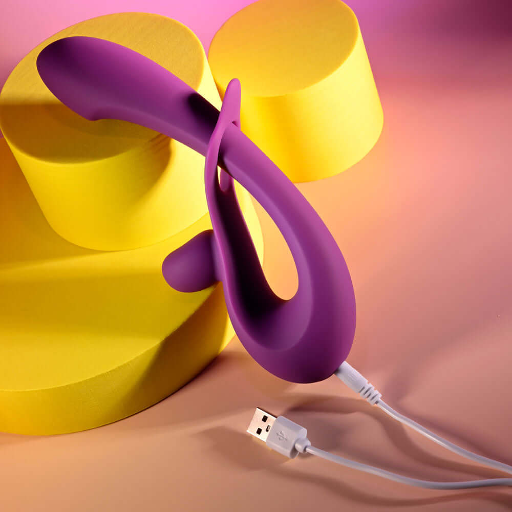 Playboy Pleasure CHA CHA SLIDE - Purple 20 cm USB Rechargeable Rabbit Vibrator