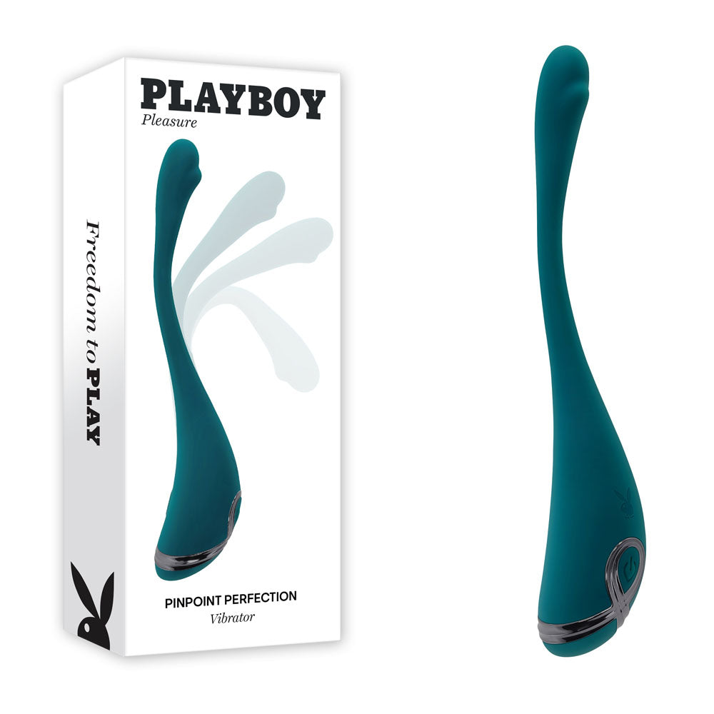 Playboy Pleasure PINPOINT PERFECTION - Green 19.3 cm USB Rechargeable Poseable Vibrator