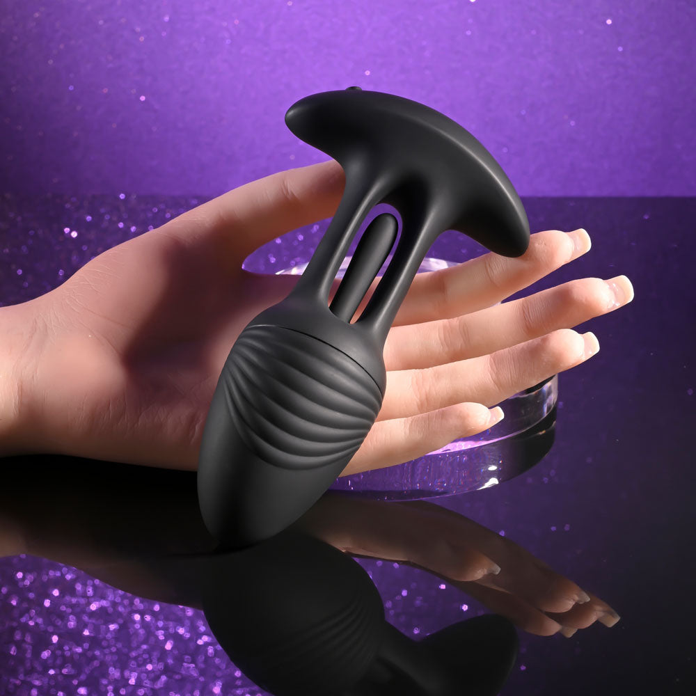 Playboy Pleasure RIM SHOT - Black 11.4 cm USB Rechargeable Vibrating Butt Plug