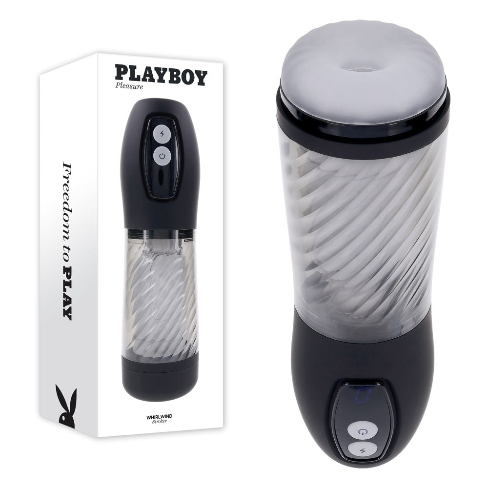 Playboy Pleasure WHIRLWIND - Clear USB Rechargeable Thrusting and Spinning Auto Stroker