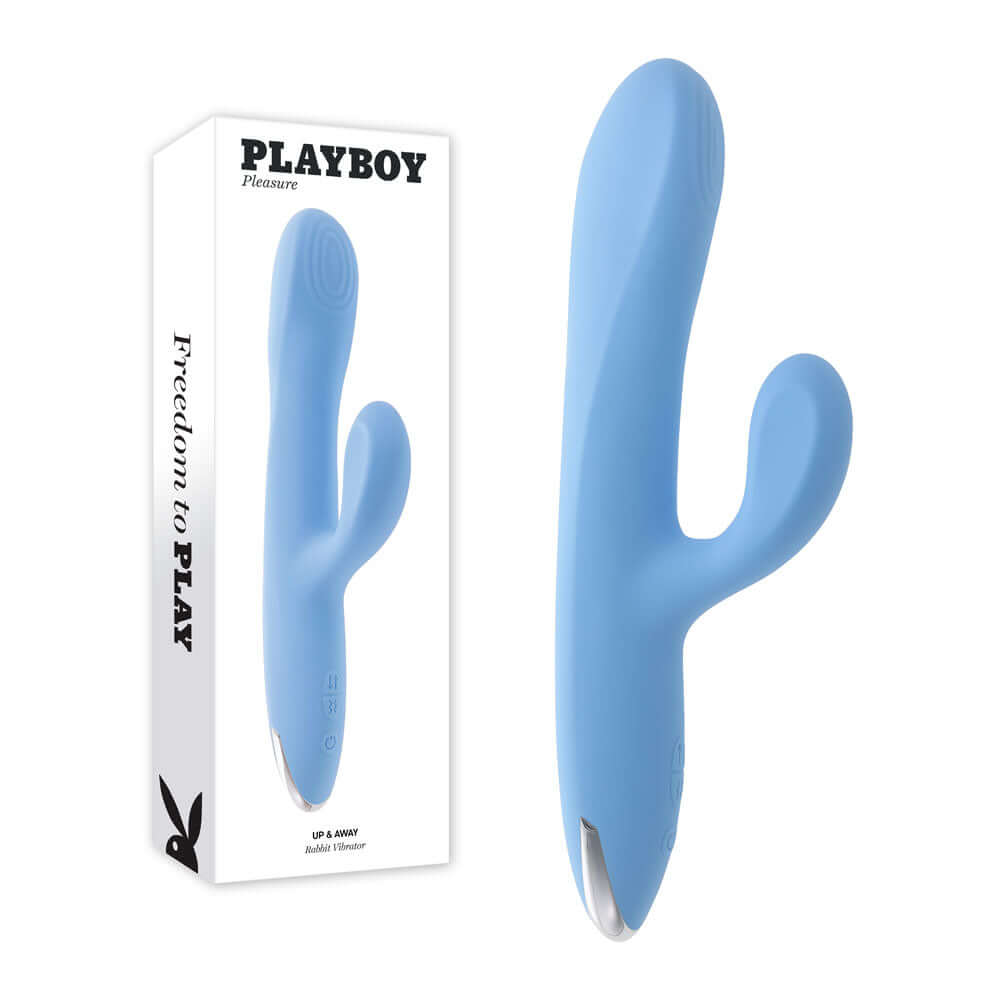 Playboy Pleasure UP AND AWAY - Blue 26.7 cm USB Rechargeable Rabbit Vibrator