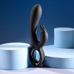 Playboy Pleasure LATE NIGHT BUNNY - Black 20 cm USB Rechargeable Rabbit Vibrator