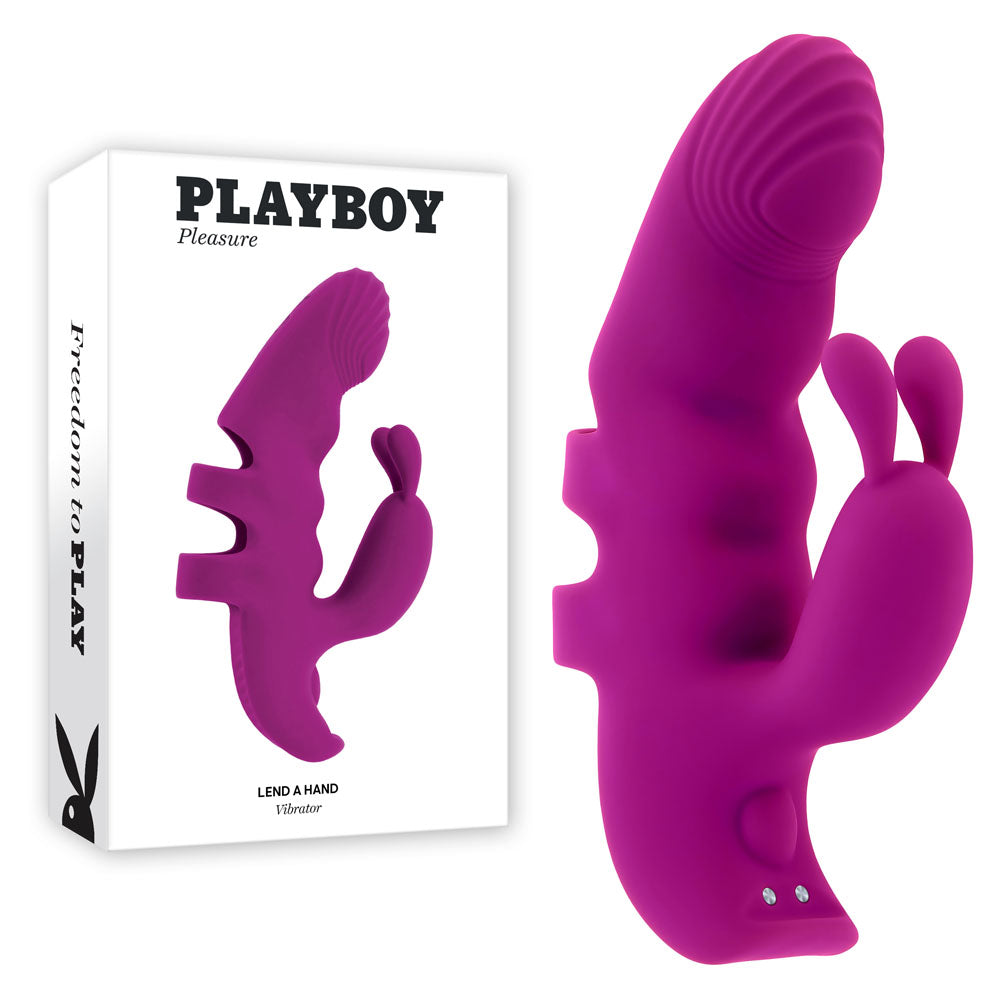 Playboy Pleasure LEND A HAND - Purple USB Rechargeable Finger Vibrator