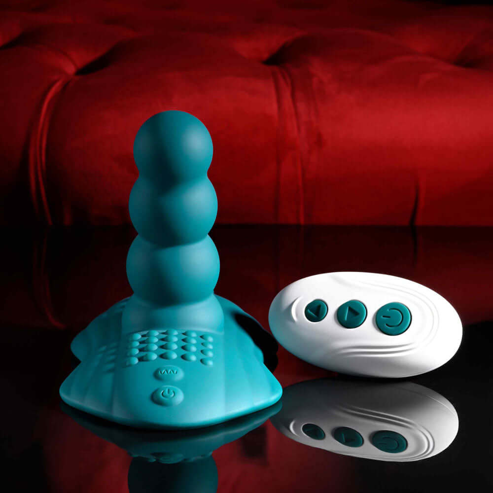 Playboy Pleasure HAVE A SEAT - Green USB Rechargeable Rideable Vibrator and Grinder Pad with Remote