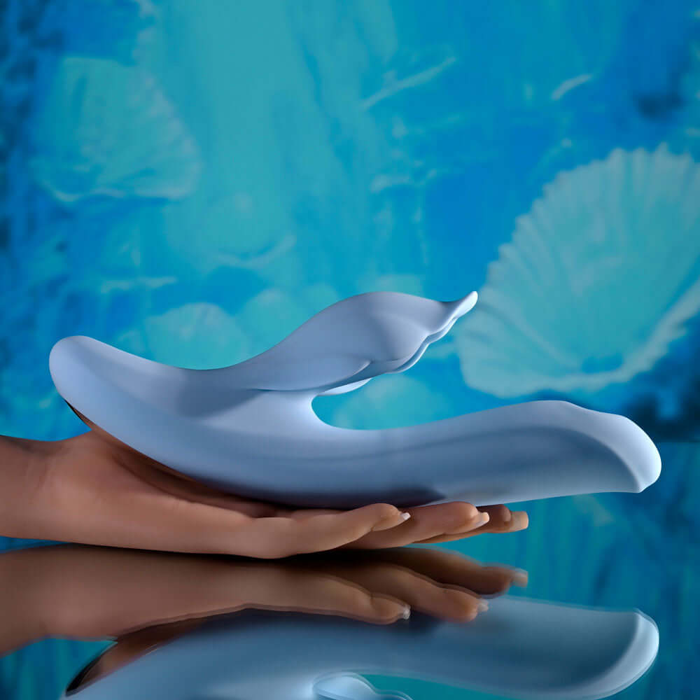 Playboy Pleasure IN BLOOM - Blue 23.5 cm USB Rechargeable Thrusting Tapping & Heating Dual Vibrator