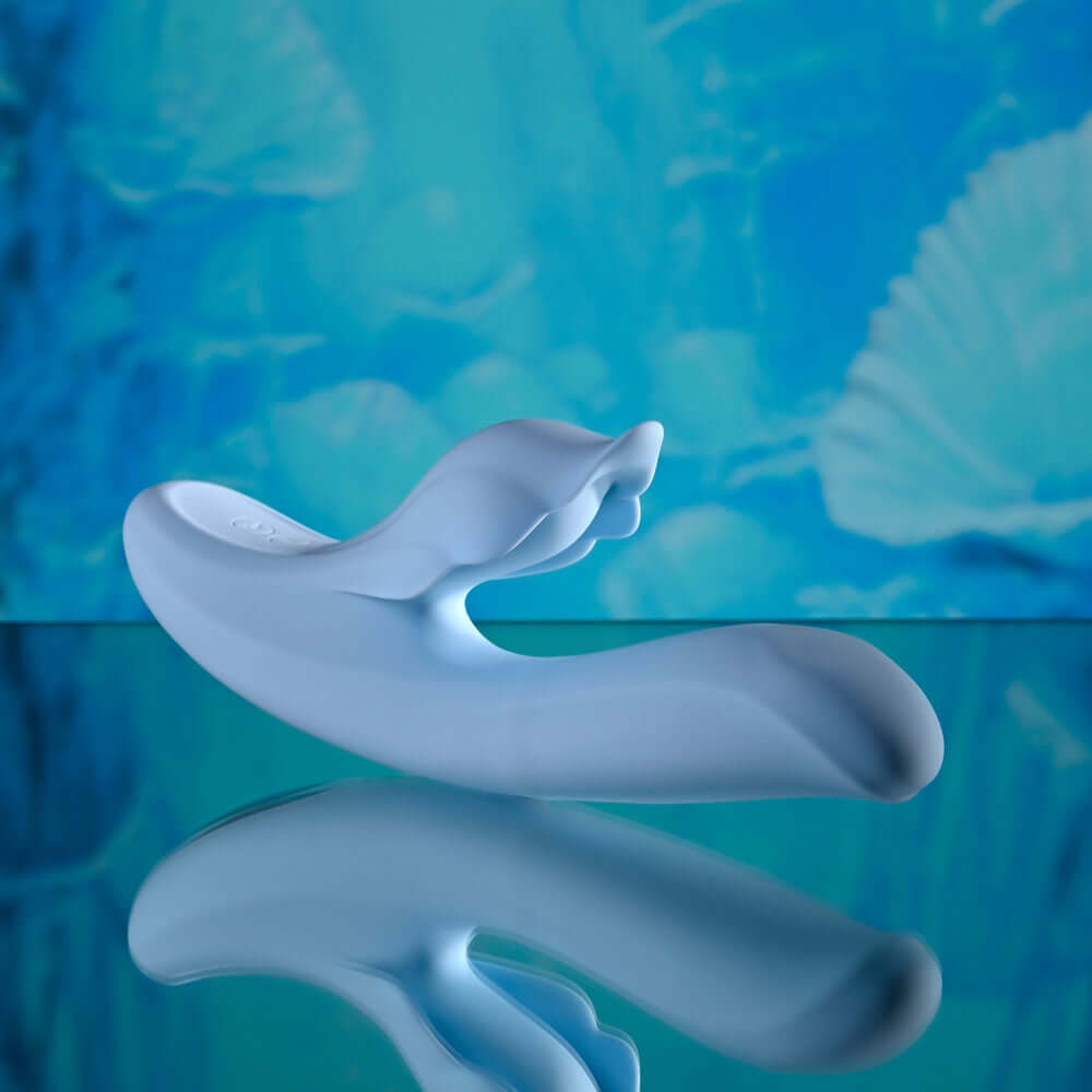 Playboy Pleasure IN BLOOM - Blue 23.5 cm USB Rechargeable Thrusting Tapping & Heating Dual Vibrator