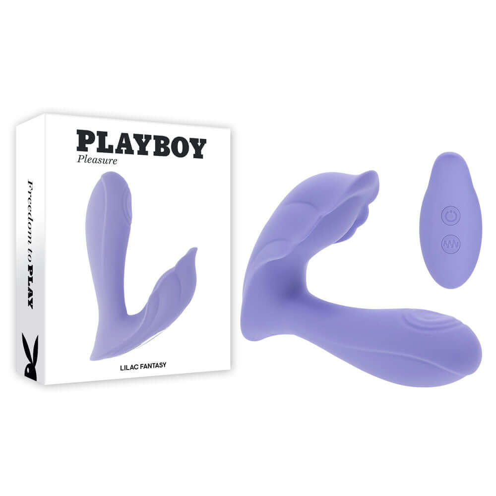 Playboy Pleasure LILAC FANTASY - Purple 13.5 cm USB Rechargeable Tapping Vibrator with Remote