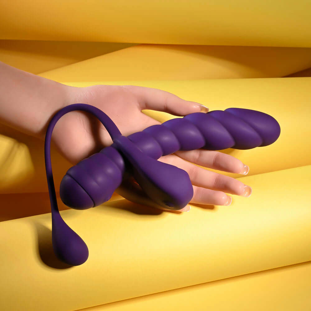 Playboy Pleasure TWISTED PLAYGROUND - Purple USB Rechargeable Vibrator and Cock Ring Kit