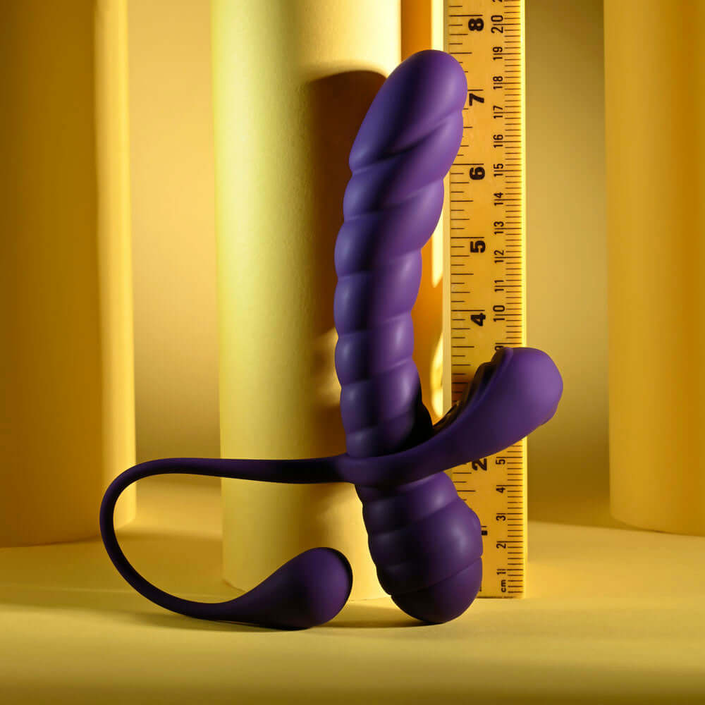 Playboy Pleasure TWISTED PLAYGROUND - Purple USB Rechargeable Vibrator and Cock Ring Kit