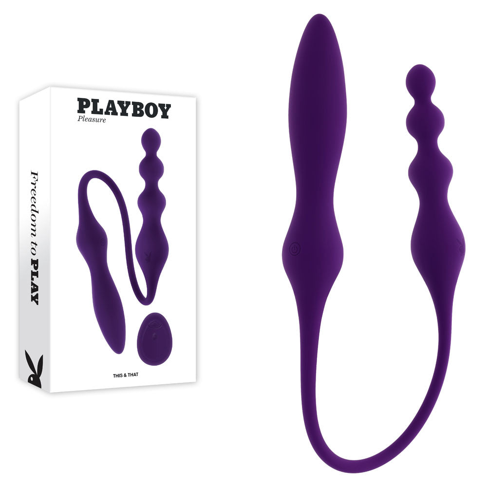 Playboy Pleasure THIS & THAT - Purple 60 cm USB Rechargeable Flexible Dual Ended Vibrator